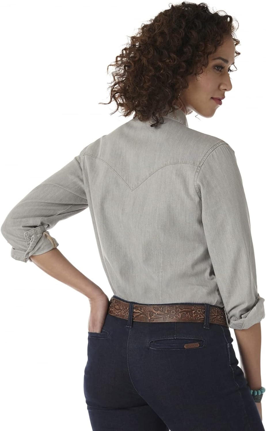 Wrangler Women's Long Sleeve Western Snap Work Shirt